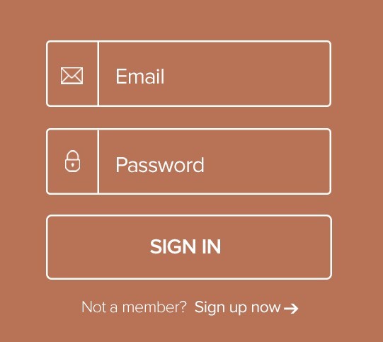 Minimal Outline Login Form PSD