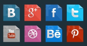 Paper Like Flat Social Media Icons PSD