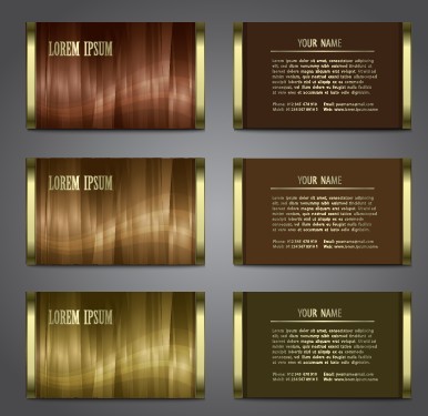 Set of Glossy Business Cards with Abstract Backgrounds Vector 02