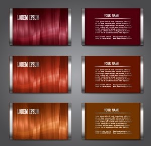 Set of Glossy Business Cards with Abstract Backgrounds Vector 03