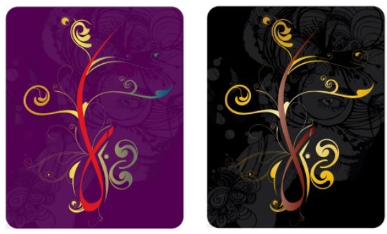 2 Vintage Floral Card Templates Vector