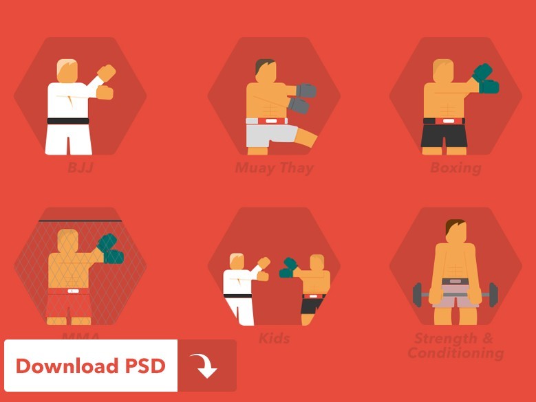 Martial Arts Icon Set PSD