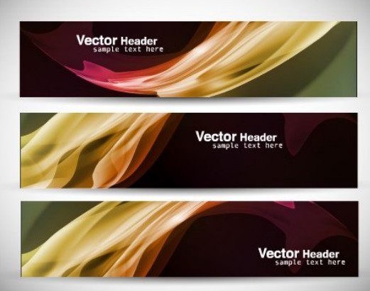 Set Of Vector Fashion Banners with Silk Backgrounds 01