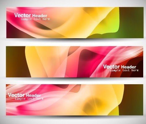 Set Of Vector Fashion Banners with Silk Backgrounds 02