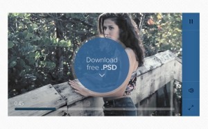 Flat Blue Media Player UI PSD