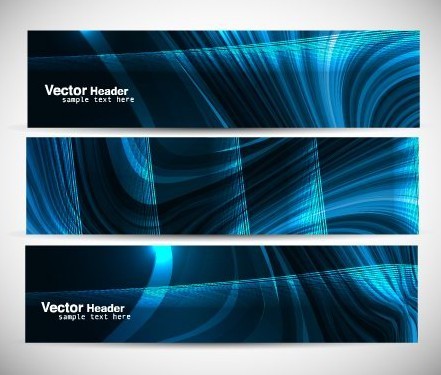 Set Of Vector Abstract Science Banners 02