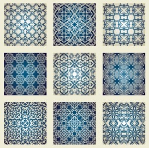 Set Of Vector Seamless Classic Floral Patterns 02