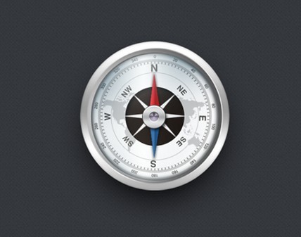 Detailed Compass Icon PSD