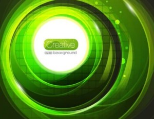 Creative Bright Green Swirls Background Vector