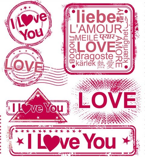 Pink I Love You Seals Vector