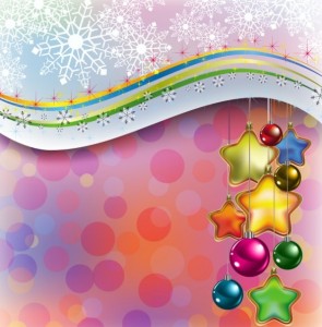 Beautiful Christmas Card with Snowflake Background Vector 01