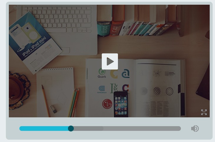 Simple Flat Designed Video Player UI PSD