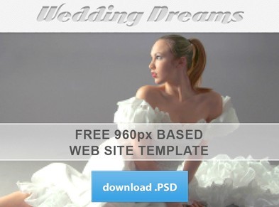 960px Based Wedding Dreams Website Template PSD