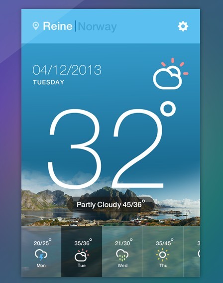 Weather App UI PSD