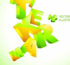 Vector 3D Colorful Letters Design Vector 01