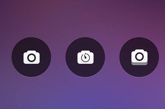 Circular Camera Icons (Buttons) PSD