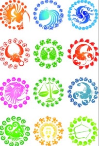 Colorful Zodiac Symbols Vector