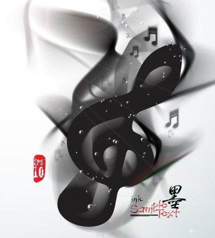 Creative Ink Musical Note Vector 03