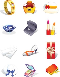 Fashion Women Accessories Icons Set Vector