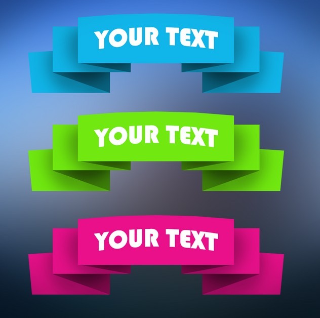 Colored Web Ribbons PSD