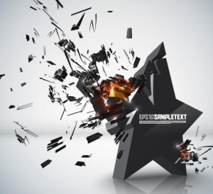 Creative 3D Crushed Star Design Vector