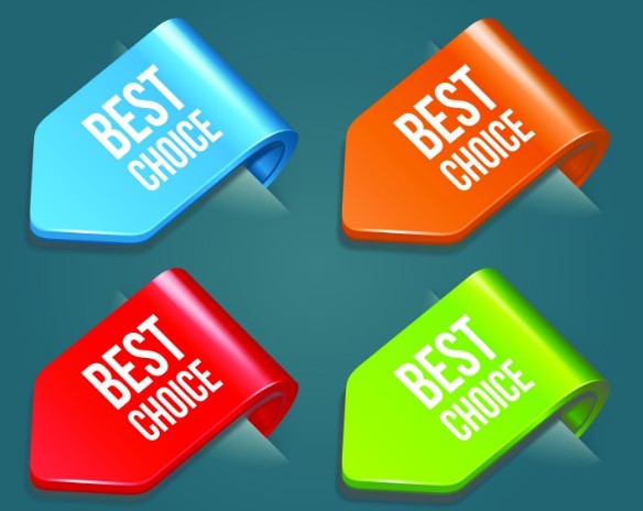 Set Of Vector Colored Corner Labels 02