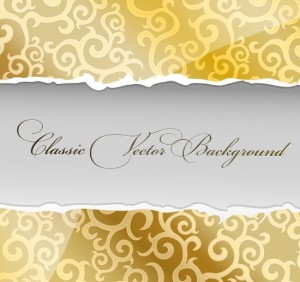 Classic Paper Torn Floral Background Vector 01