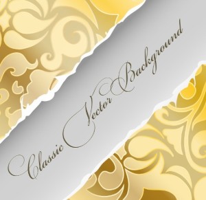 Classic Paper Torn Floral Background Vector 02