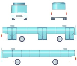 Set Of Vector Tour Bus Illustrations 03