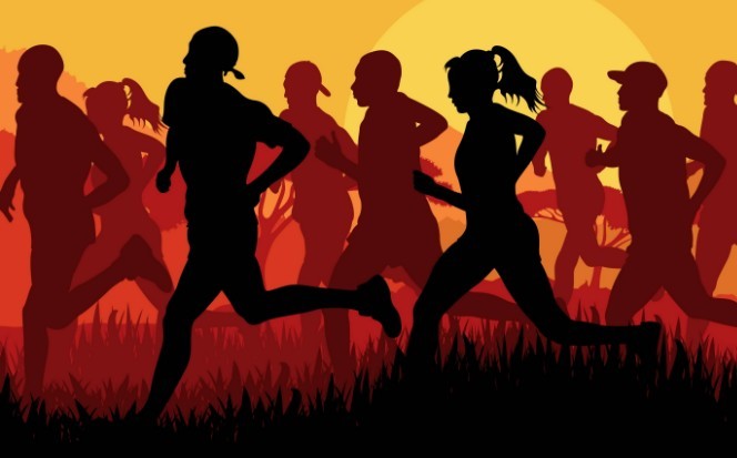 Vector Running People Silhouette 02