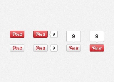 Pinterest Pin It Buttons With Counters PSD