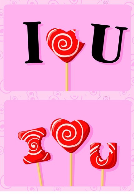 Cartoon I Love You Lollipops