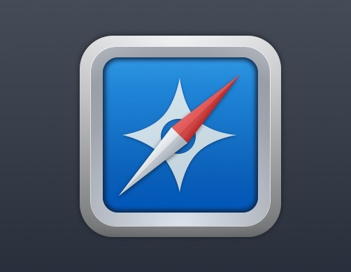 Clean Safari Icon with Metal Border PSD