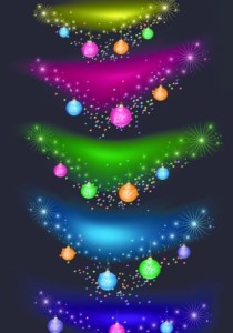 Blurred Merry Christmas Ornaments Vector