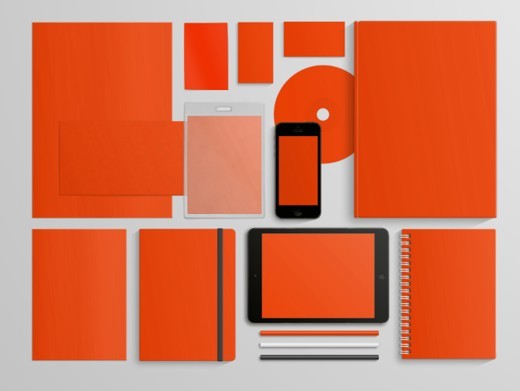 Orange Corporate Identity & Branding PSD Mockup