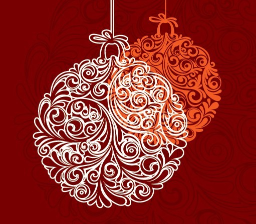 Abstract Floral Ball Ornaments Vector