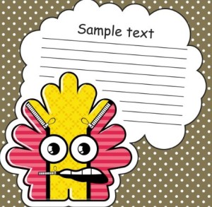 Cartoon Speech Bubble with Cute Monster Vector 03