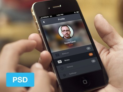 Dark User Profile UI For Mobile App PSD