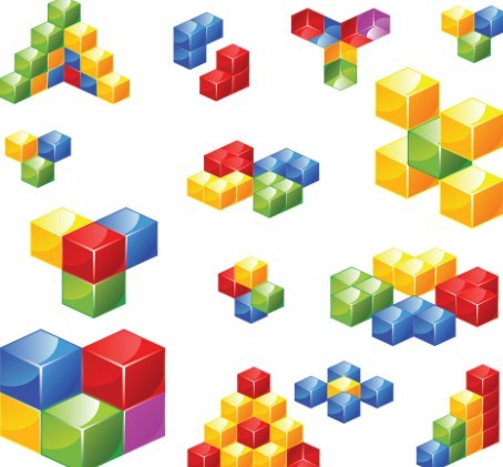 Vector Colorful Stacked Cubes