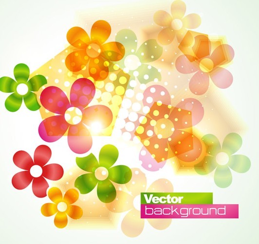 Bright & Colorful Flowers Background Vector