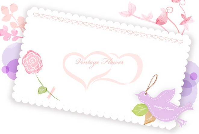 Clean Letter Paper With Vintage Flowers Vector