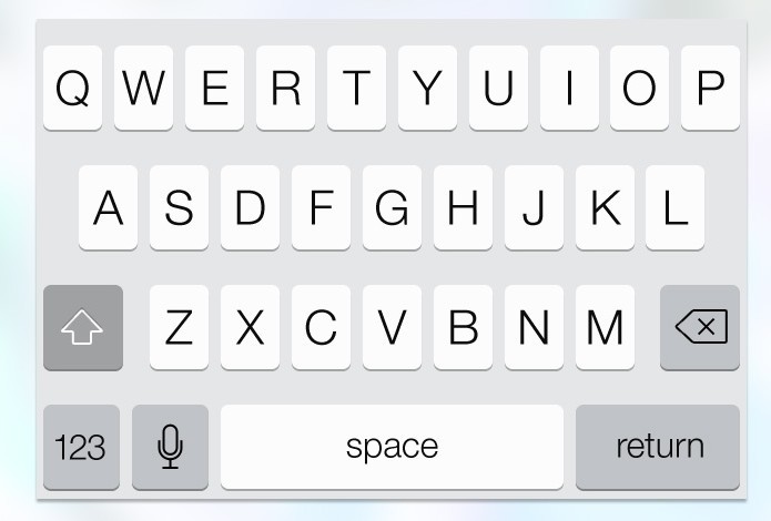 iOS 7 Styled Keyboard For iPhone PSD