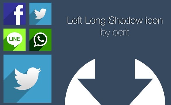 4 Icon Templates with Long Shadows PSD