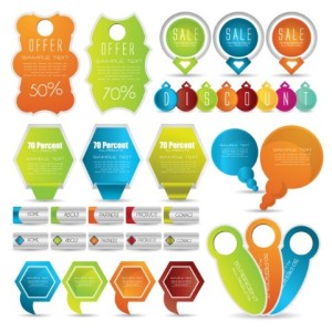 Set Of Vector Colored Sale Labels and Price Tags