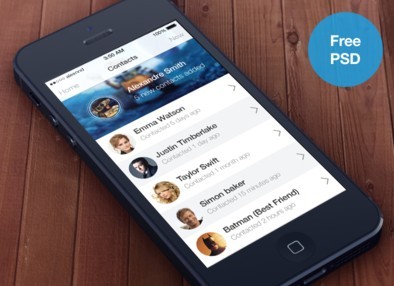 iOS 7 Contacts App PSD