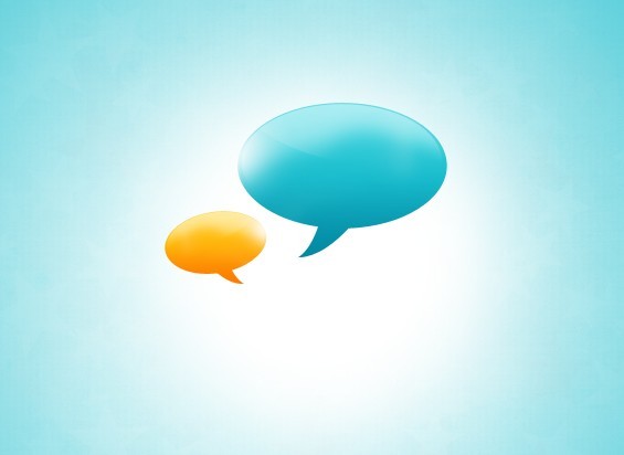 Blue and Yellow Speech Bubbles PSD