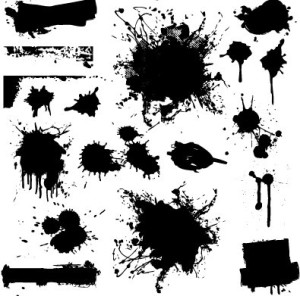 Set Of Vector Paint Ink Splashes