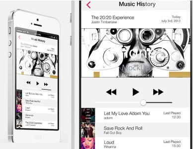 iOS 7 Styled Music History For iPhone