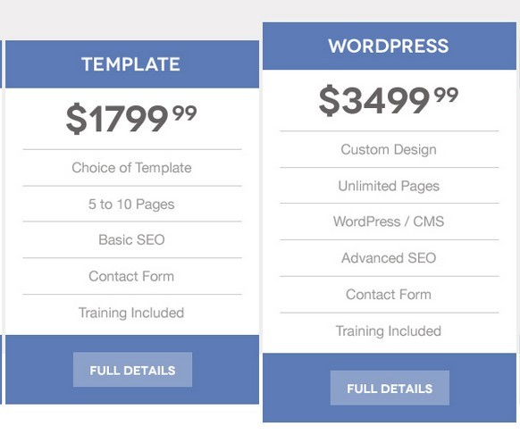 Flat Pricing Table For Web Design PSD