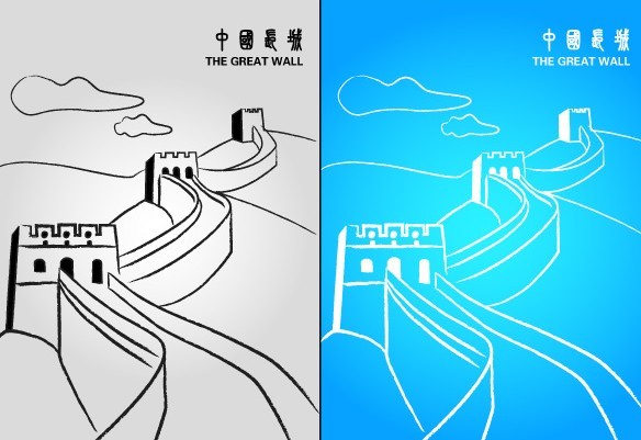 The Great Wall China Vector Illustration